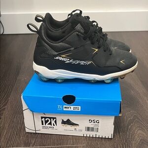 DSG Speed Viper Kids Soccer or baseball cleats  Shoes - Black with Gold Accents